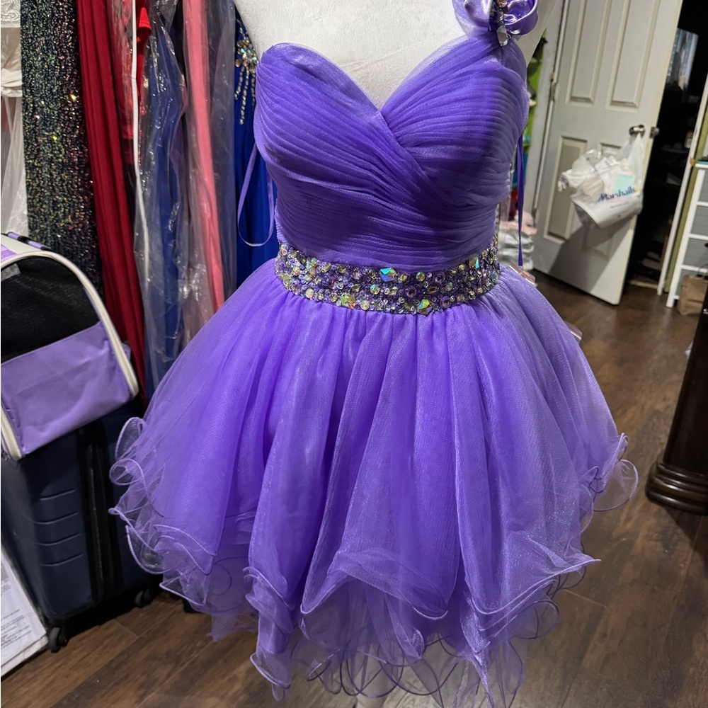 Dancing Queen Lavender Kids Dress with Jewel Waist